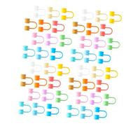 Homoyoyo 48 pezzi Tappi in Silicone per Cannucce Riutilizzabili Copertura Antipolvere Colorata per Picnic e Riunioni Familiari