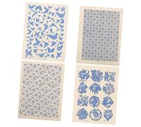 Homoyoyo 4fogli Carta Transfer Ceramica Sottosmalto Carta per Trasferimento Argilla Resistente al Calore Facile da Usare per Decorazioni Ceramica e Pottery Art