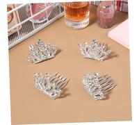 Homoyoyo 4pezzi Corona Per Bambina Con Strass in Cristallo Pettine Per Capelli Tiara Accessorio Per Capelli Per Compleanno Decorazioni Per Ragazze Adolescenza Argento