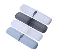 Homoyoyo 4pezzi Custodie Per Spazzolini Da Denti Plastica Porta Spazzolino Da Viaggio Portatile Con Supporto Per Dentifricio Bianco Trasparente Nero Trasparente Blu