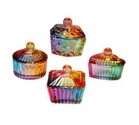 Homoyoyo 4pezzi Dappen Dish in Vetro Trasparente Ciotola Professionale Per Unghie Coppetta Multifunzione Per Manicure Accessorio Per Unghie