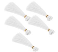 Homoyoyo 5 Pezzi Bambola Mini Parrucca Fare delle Bambole Piccolo Nero Parrucca di Lisci Alto Materiale Accessori per Bambine Accessori per per Ragazze pp Bianca