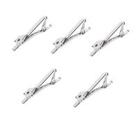 Homoyoyo 5 Pezzi Tie clip per gli uomini uffizi party shirt Fermacravatta ufficio Fermacravatta matrimonio accessori per da uomo clip di abbigliamento per il montaggio lega Silver