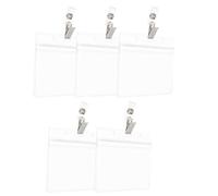 Homoyoyo 5 set Custodie Trasparenti Protettive per Badge e Carte Id in PVC Morbido con Clip in Portabadge Orizzontale per Studenti Lavoratori e Personale Protezione per