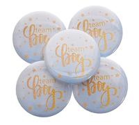 Homoyoyo 50 Pezzi Distintivo Rivelatore Di Genere Distintivo Rotondo Spilla Distintivo in Banda Stagnata Distintivi Accessori Di Compleanno Pin Di Compleanno Bomboniere Blu