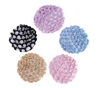 Homoyoyo 5pezzi Rete Per Elastiche Handmade Di Snood Colorati Per Danza e Performance Nero Maize-giallo Light