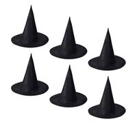 Homoyoyo 6 Pezzi Cappello da Strega Halloween Nero Oxford Resistente e Dalla Forma Appuntita, per Feste a Tema e Party di Trucco Elementi Classici di Halloween