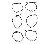 Homoyoyo 6 Pezzi Di Catene Per Caviglie Retrò Per Coppie Braccialetti Carini Per Coppie Braccialetti Per Coppie Braccialetti Per Amici Braccialetti A Lunga Distanza Lega Nera