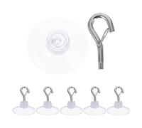 Homoyoyo 6 Pezzi Ganci a Ventosa da Soffitto Riutilizzabili in Metallo e PVC, Portata Forte e Installazione Senza Residui, per Appendere Cestini di Piante e Ghirlande in Cucina su