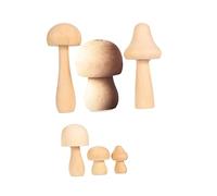 Homoyoyo 6 pezzi Giocattoli Fungo in Legno da Dipingere Ornamentali DIY Dimensioni Miste Legno Naturale Non Verniciato per Famiglie Stimola Creatività e Manualità