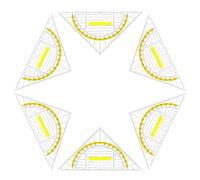 Homoyoyo 6 Pezzi Triangolo di Misurazione in Plastica Ps Trasparente | Set Portatile per Disegno e Scuola, Superficie Liscia e Resistente, Adatto a Quaderni e Tracciatura Tecnica