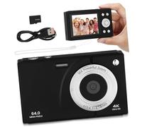 Homoyoyo 64gb Fotocamera Digitale Compatta con Memoria Connessione Wi-fi e Design Retrò Elegante per Viaggi Scatti Quotidiani e Principianti Nera Facile da Usare e Portatile