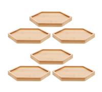 Homoyoyo 6pezzi Sottovaso Esagonale in bambù Vassoio di Drenaggio per Vasi da Fiori Sottobicchieri per Piante Grasse Base per Bonsai e Fioriere da Interno per Prevenire Macchie sui Mobili e
