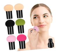 Homoyoyo 6pezzi Spugna Per Fondotinta Spugnette Per Trucco Applicatore Per Cipria Strumento Per Trucco Manico Multiuso Distribuzione Uniforme Controllo Preciso Mantenimento Pulizia