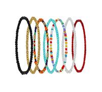 Homoyoyo 7 Pezzi Decorazione dei piedi perline semplice ciondolo alla caviglia catena alla caviglia fatta a mano catena da polso catena elastica alla caviglia Colorato
