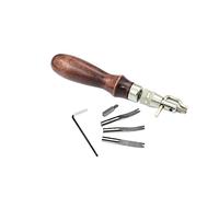 Homoyoyo 7 Pezzi Groover Edge Press Premere Kit Strumento per Scanalare i Punti Cucire Taglio Scanalatura Molatrice a Scarnire Scanalatore di Cucitura Scanalatore per Cuciture Artigianali