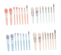 Homoyoyo 8 pezzi Pennelli Cosmetici con Manico Legno Opaco Set Pennelli Trucco Morbidi e Densi per Polvere Fard e Sopracciglia Kit Make Up Professionale e Quotidiano Colore Azzurro