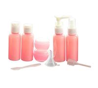 Homoyoyo 9 pezzi Kit da Viaggio Bottiglie Refill Shampoo Lozione Crema con Imbuto Contagocce Cucchiaio Maschera Contenitori Vuoti Riutilizzabili Portatili per Cosmetici Adatto Viaggio