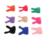 Homoyoyo 9 Pezzi Mini Handmade Knitted Rabbit Ear Doll Hats Soft Tiny Beanie Winter Headwear Accessories For DIY Craft Easter Party Doll Dress-up Multi-color