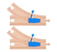 Homoyoyo Accessori per Binari Del Treno in Legno, 2 Pezzi di Binari Del Treno in Legno, Connettori per Interruttori per Set Compatibili con Le Principali Marche, Sviluppo E Divertimento per Bambini