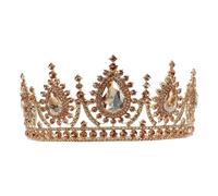 Homoyoyo Accessorio per con di strass della regina barocca diadema nuziale d'epoca accessori cosplay corone di compleanno per le donne Lega di zinco