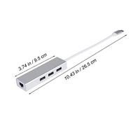 Homoyoyo Adattatore USB Type-c con 3 Porte USB 3.0 e Scheda di Rete Ethernet Gigabit 1000 Mbps per Pc Laptop TV Argento