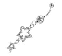 Homoyoyo Anello dell'ombelico Anelli dell'ombelico a Farfalla Anello di Pancia Gli Anelli di Pancia penzolano graziosi Anelli di Pancia Piercing Naso Strass Silver