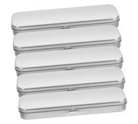 Homoyoyo Astuccio Portapenne in Metallo Rettangolare, 5 Pezzi, Lamiera Stagnata, Ampio Spazio Interno, Per Ragazzo Ragazza a Scuola