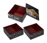 Homoyoyo Bento Box Giapponese Strati in Plastica Riutilizzabile Contenitore Pranzo Tradizionale con Motivo Fuji Portapranzo Portatile per Sushi e Snack Adatto Uomini e Donne