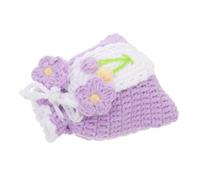 Homoyoyo borsa all'uncinetto moneta buste lavorato a maglia divertente soldi Piccola borsa portafoglio da donna all'uncinetto cambia Borsa sacchetto di filato Violet