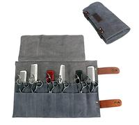 Homoyoyo Borsa Per Forbici Da Parrucchiere 12 Scomparti, Custodia Rotolabile in Pelle Resistente Per Strumenti Da Barbiere e Styling, Organizer Compatto Per Saloni e Centri Estetici