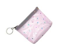 Homoyoyo Borsa Portamonete Pvc Forma Di Cuore Piccola e Trasparente Per Monete e Chiavi Purse Creativa Con Cerniera Rosa