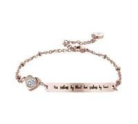 Homoyoyo Bracciale Rosa con Incisione Not By Blood But By Heart per Design Creativo e Indossare Ogni Occasione