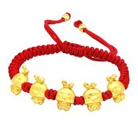 Homoyoyo Braccialetto Wufu Con Corda E Coniglio Morbido Ciondolo Per Coniglio Dell'Anno Lunare Per Carino Rapido Per L'Anno Del Coniglio Braccialetto Colorato Con Corda