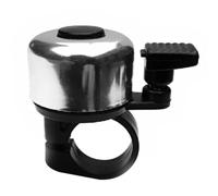 Homoyoyo Campanello Bicicletta Mini a Pressione per Manubrio Bici Argento | Lega Resistente e Plastica Dura, Suono Forte, Supporto Regolabile Incluso, per Ciclo e Push Bike