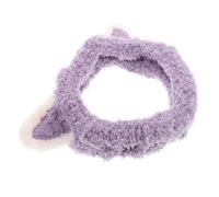Homoyoyo Canda per a orecchie di gatto volto di lavaggio della fascia impacco per la testa per il lavaggio del viso fascia per orecchie di mucca tessuto Viola,porpora