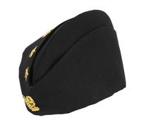 Homoyoyo Cappello a forma di nave capitani camuffare cappelli da festa guarnigione mimetico cappelli da marinaio cappelli da barca cappello da marinaio stoffa Black