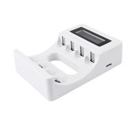 Homoyoyo Caricabatterie a 4 Slot Per Batterie Ricaricabili Cilindriche Con Display Lcd Intelligente Gestione Individuale Della Carica Modalità Di Mantenimento Dissipazione Del Calore e