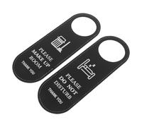 Homoyoyo Cartelli Non Disturbare in Pelle PU Nera 2 Pezzi Appendino Porta Privacy per Camera da Letto Ufficio Hotel e Dormitorio Gancio Bifacciale per Segnalazione Riordino e Servizio