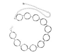 Homoyoyo catena in vita in metallo signore Cintura Intrecciata cinture a catena per fibbia catena del corpo catena della pancia catena della vita delle donne catene in vita da donna Argento