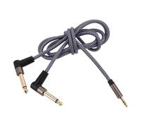 Homoyoyo Cavo Audio Sdoppiatore Maschio Aux a Doppio Jack 6,5mm Angolato | Struttura uno Due, Schermatura Avanzata, per Tastiera Elettronica e Amplificatore