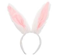 Homoyoyo Cerchietto Orecchie da Coniglio Lunghe in Peluche Bianco, Leggero e Pieghevole, Accessorio Carino per Costume Dress-up e Halloween