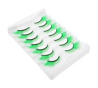 Homoyoyo Ciglia Finte Verdi Drammatiche Set 7 Paia Extra Lunghe Volumizzanti Per Trucco Teatrale e Feste Di San Patrizio Riutilizzabili e Comode Per Donna Cosplay e Halloween