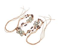 Homoyoyo Cintura Intrecciata Donna Boho Con Nodo e Perle Cintura in Elastico Per Vita Accessorio Per Jeans e Abiti Stile Vintage Bohemian Chic