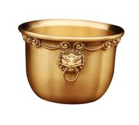 Homoyoyo Ciotola Feng Shui in Ottone Dorato con Testa di Leone Piccola Decorazione in Rame Massiccio per Forniture Buddiste e Bruciatore di Incenso
