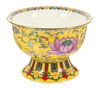 Homoyoyo Ciotola Sacrificio Buddhista in Ceramica Smaltata con Base Rialzata Decorativa per Offerte e Arredamento Casa Piccola Ciotola Decorativa Antiscivolo