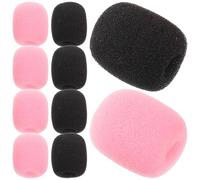 Homoyoyo Coperture in Schiuma per Microfono e Cuffia 30 Pezzi Rosa e Nero, Parabrezza Antivento Morbido e Resistente, Protezione Microfono Auricolare per Discorsi e Registrazioni