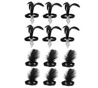 Homoyoyo Copricapi Piume e Paillettes 12 Pezzi, Fasce per Chioma da Festa Leggere per Adulti e Ragazzo Ragazza, Accessori per Chioma da Spettacolo e Costumi di Scena, Decorazioni per Feste