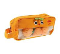 Homoyoyo Custodia per Ragazze con Design Carino Tela Portatile e Resistente All Usura per Scuola e Ufficio Borsina per Arancione