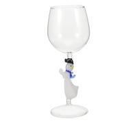 Homoyoyo da Vino Natalizio con Pupazzo Vetro Trasparente Bicchiere Decorativo per Cocktail e Feste Xmas Bar e Party